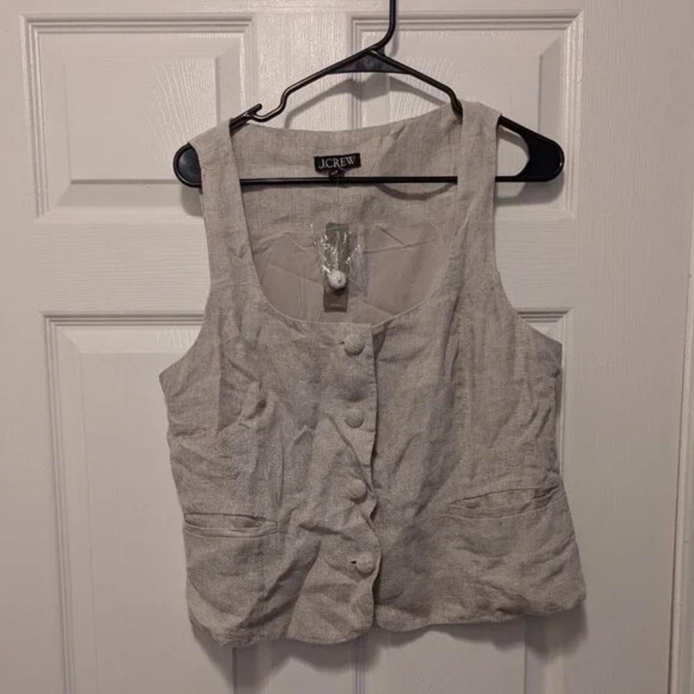 J. Crew Women's Cream Button-Down Top
